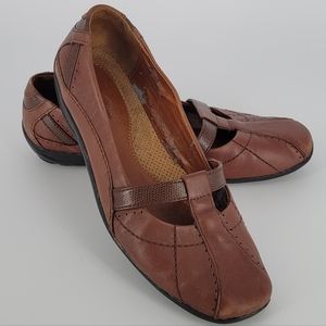 Naturalizer Brown Leather Mary Jane Flats
